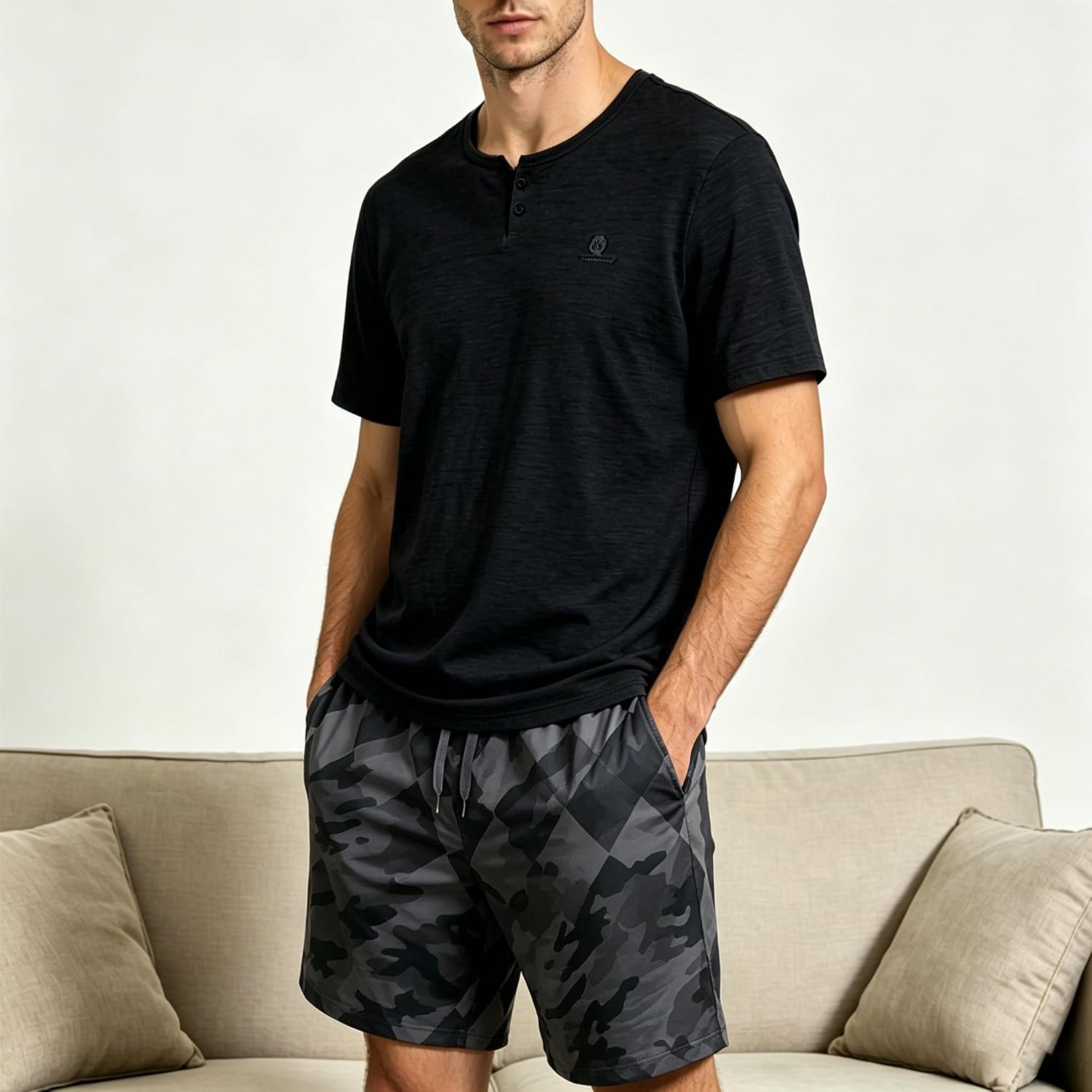Men's Pajama Lounge Set - Soft 2 Piece Casual Sleepwear