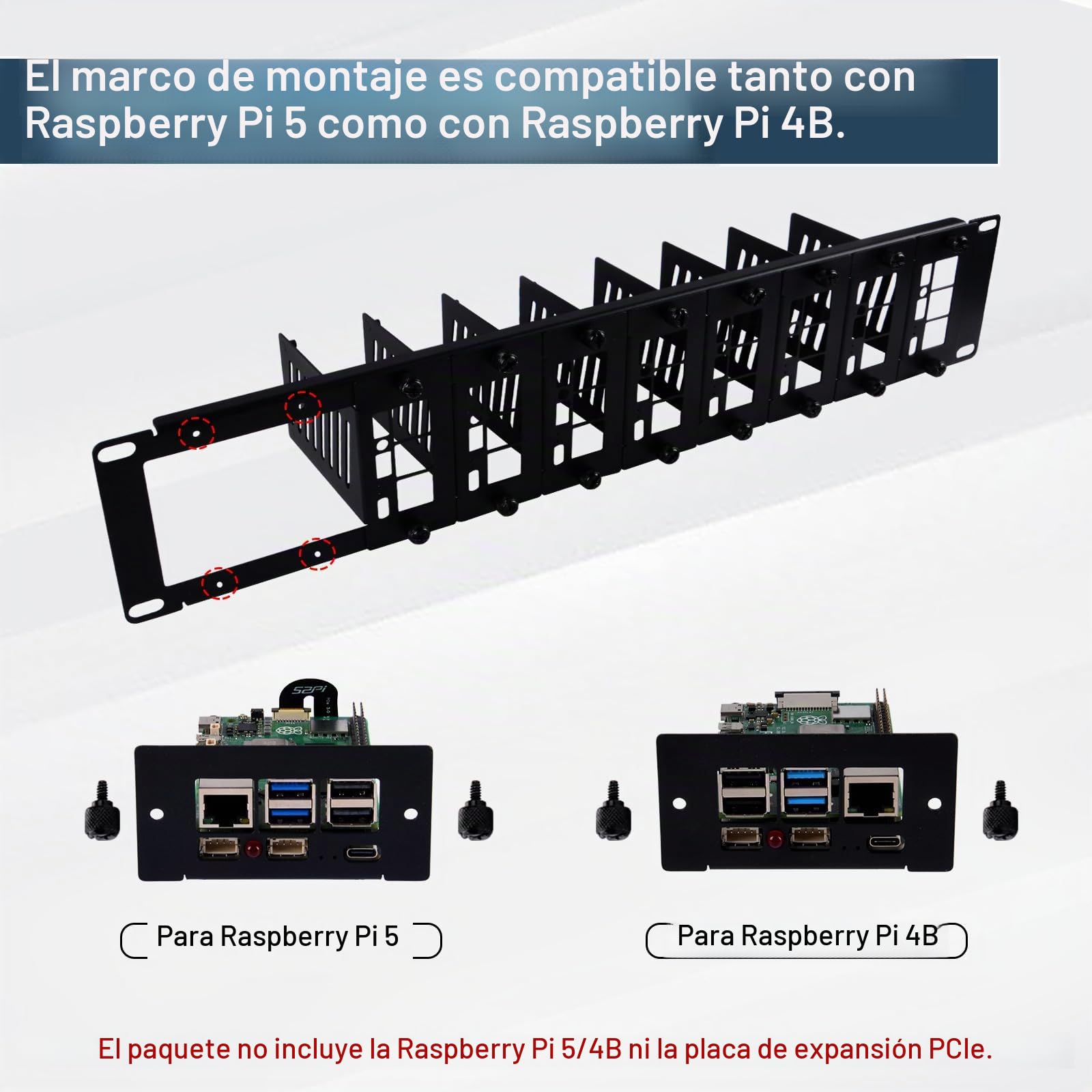 GeeekPi 19 inch 2U Rack Mount for Raspberry Pi 5/4B