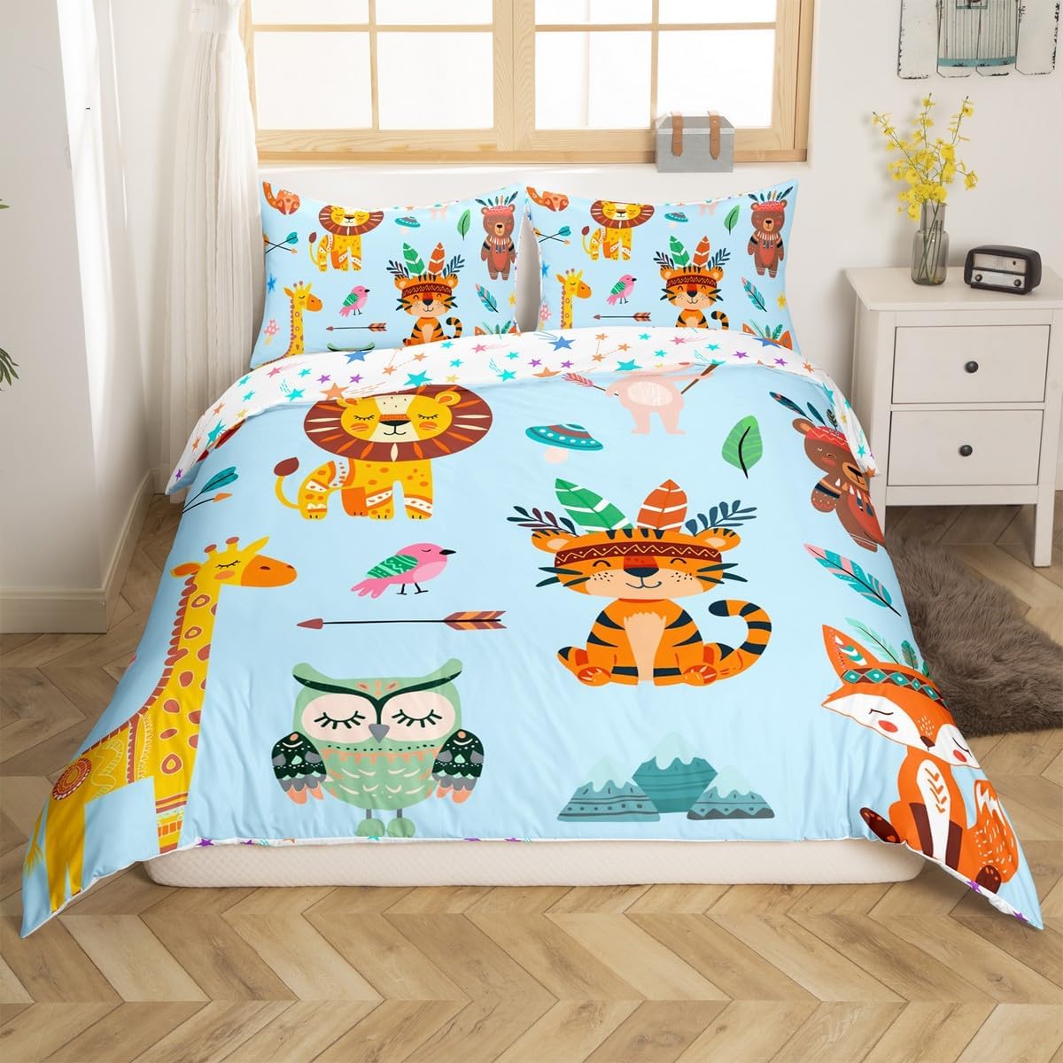 Feelyou Pink Bowknots Decoration Duvet Cover Twin Size for Girls Pink Bow Dreamy Kids Bedding Set Girly Pink Comforter Cover with 1 Pillowcase