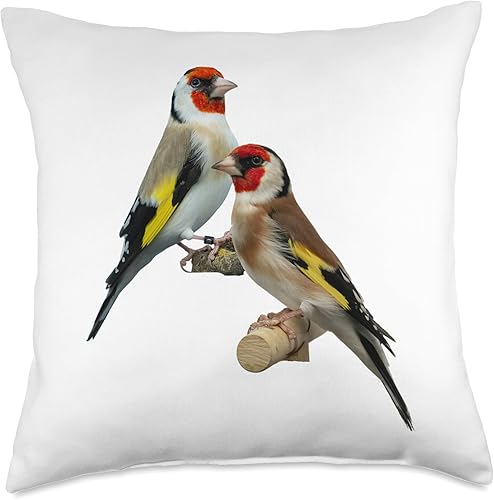 Canarios Pair Gift for Goldfinches Lovers Throw Pillow, 18x18, Multicolor