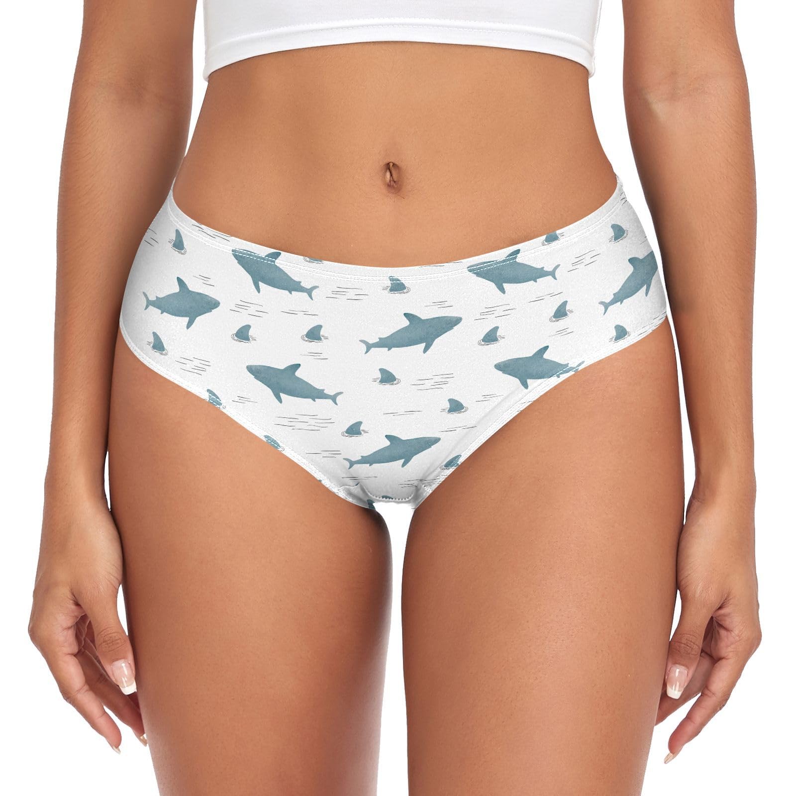 SMAZDFXX Women Underwear Animal Shark Panties for Cheeky Bikini XS-XXL
