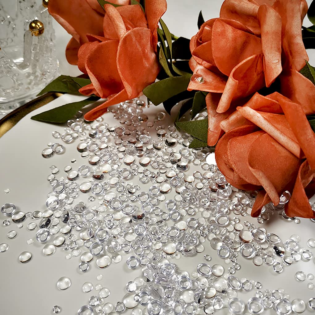 Prasacco 1400-Piece Clear Dewdrop Embellishments - 3mm/4mm/5mm/6mm PET Water Droplets For DIY Crafts, Card Making, Scrapbooking