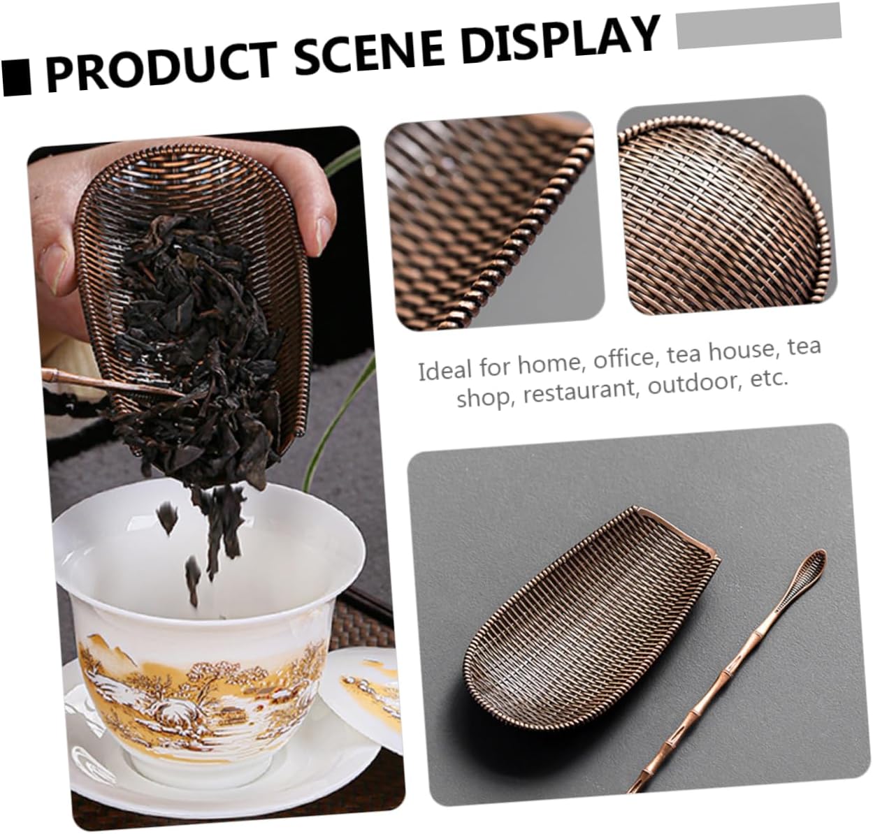 Ipetboom Alloy Tea Scoop and Needle Wand Set for Chinese Tea Ceremony and Spoon Accessories Easy to Clean