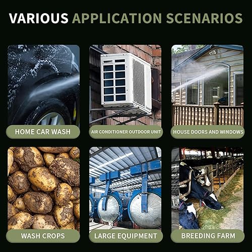 Miniatura 6 de Lavadora eléctrica inalámbrica, lavadora a presión portátil a batería para automóviles, vallas, calzadas, hogar, patios con 2 baterías y boquilla 6