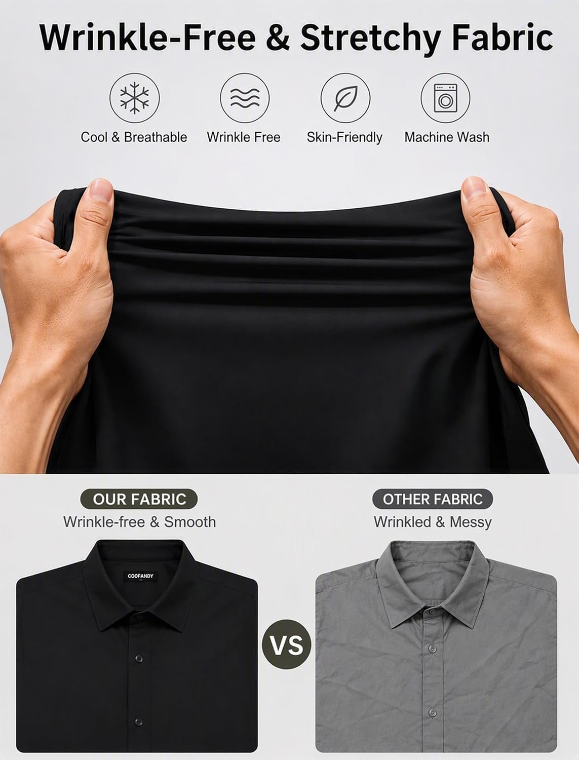 COOFANDY Men's Muscle Fit Dress Shirts Long Sleeve Button Down Shirts