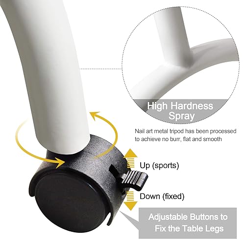 Miniatura 6 de Kalolary - Mesa de manicura para uñas portátil plegable mesa tecnológica de manicura móvil para el hogar spa salón de belleza con cojín de muñeca de
