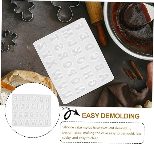 Miniatura 6 de HOMSFOU Letter Stencil Supple Fondant Molds Letter Molds for Chocolate Letter Symbol Molds Baking Supply Silicone Chocolate Molds Candy Making Mold