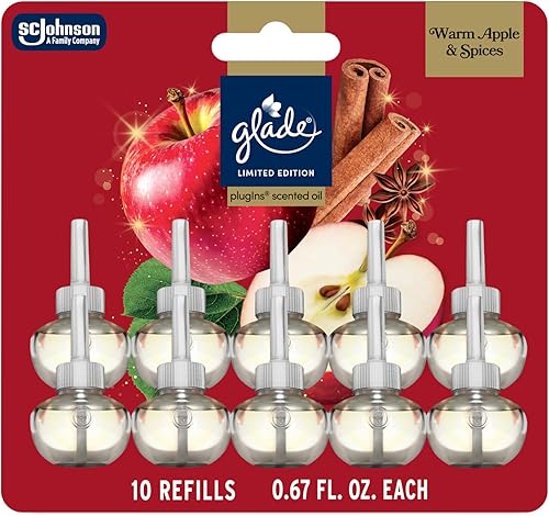 Miniatura 9 de Glade PlugIns - Recambios de ambientador, calabaza y jengibre, aceites esenciales y perfumados para el hogar y el baño, 0.67 onzas líquidas, 10