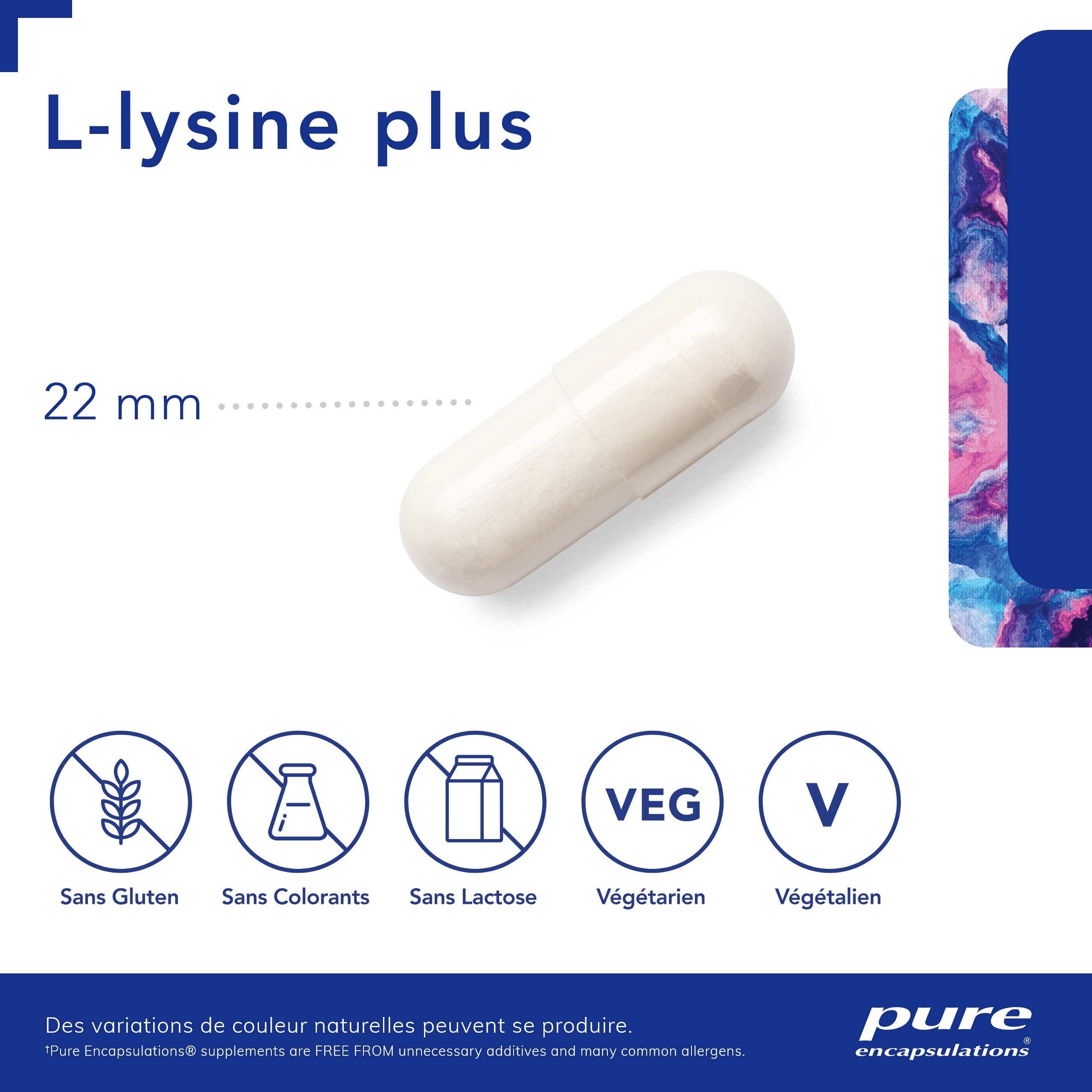 Pure Encapsulations - L-Lysine Plus - Acide Aminé Essentiel avec Sélénium & Zinc - Supplément Hypoallergenique - 90 Gélules Véganes