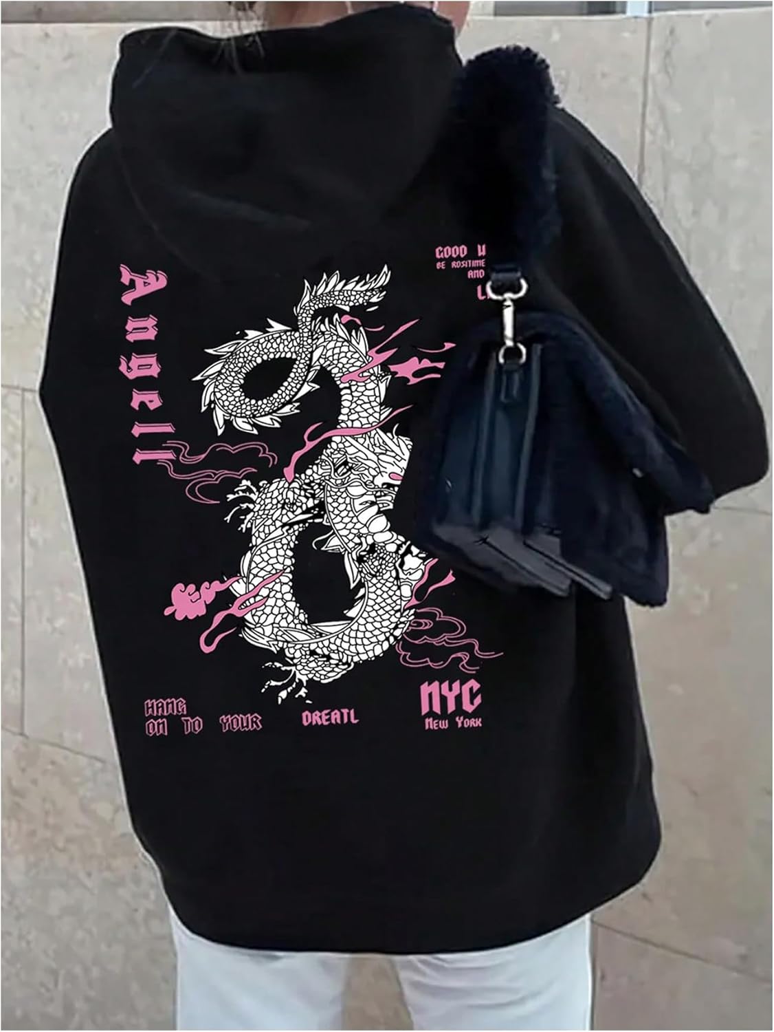 Milumia Women's Plus Size Graphic Hoodie Sweatshirt Long Sleeve Drop Shoulder Loose Pullover Tops - Image 3