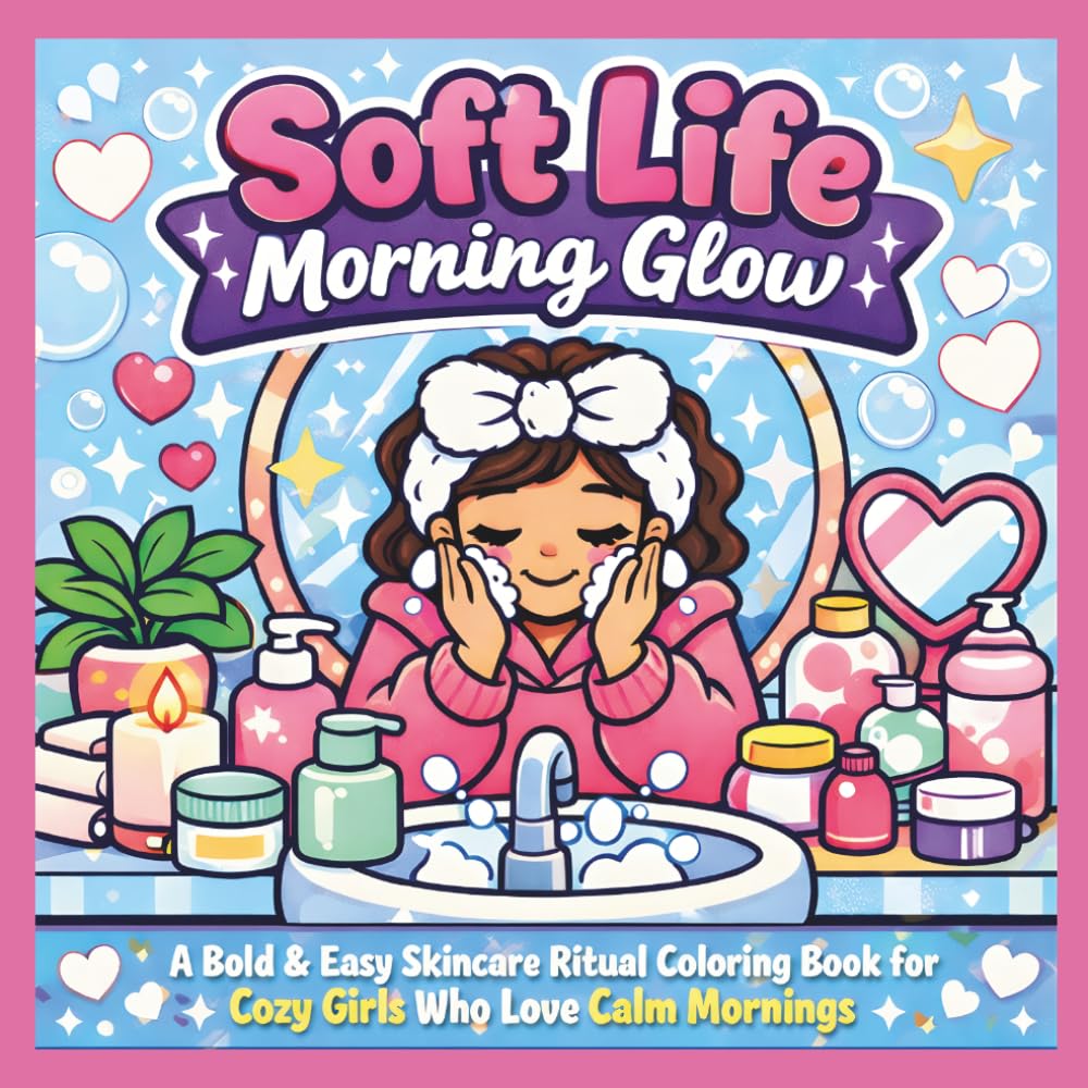 Soft Life Morning Glow Coloring Book: A Bold and Easy Skincare Ritual Coloring Book for Cozy Girls Who Love Calm Mornings (Cozy Coloring Collection)