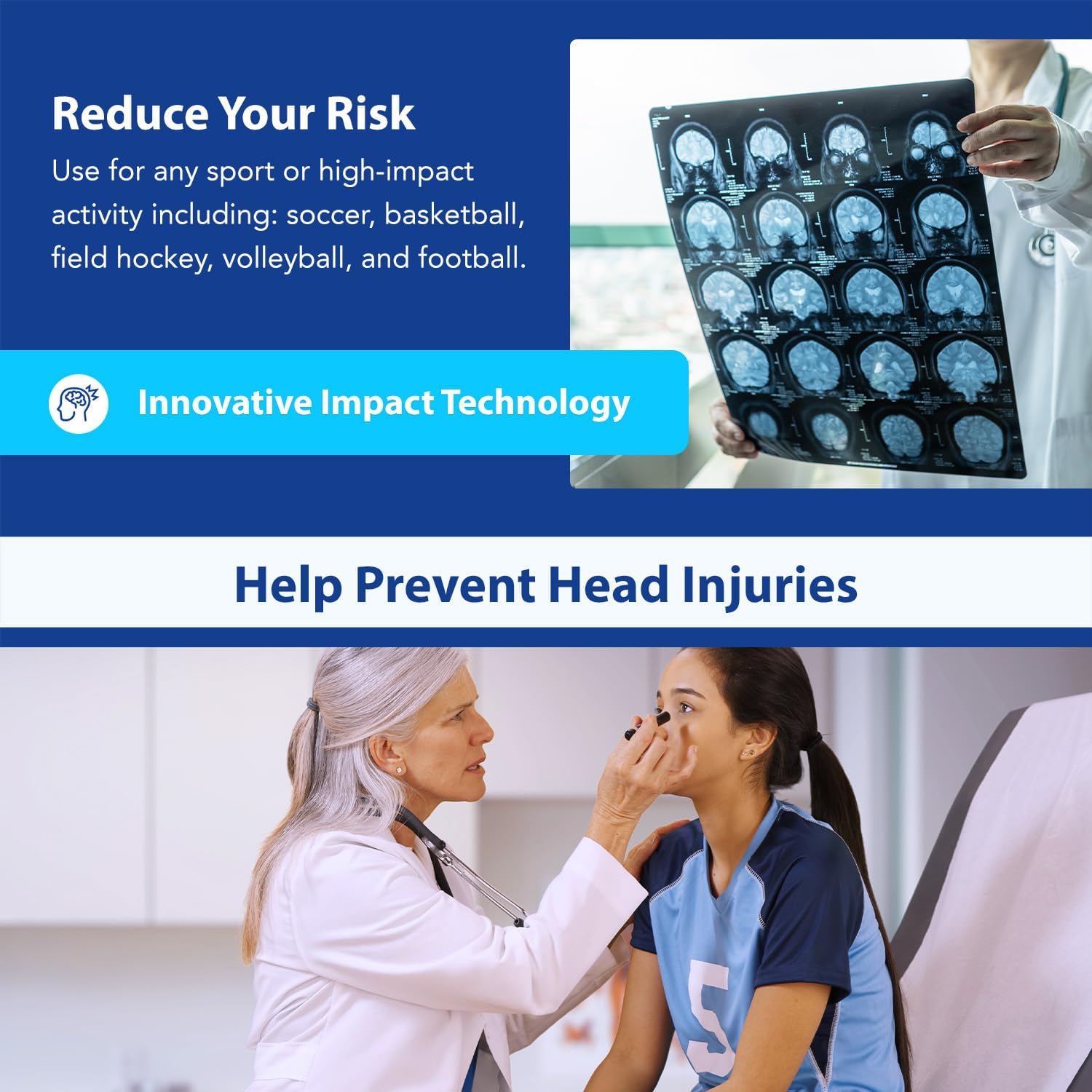 ImpactRx Head Guard – Protective Sports Headband for Soccer, Basketball, and More – 360-Degree Impact Protection