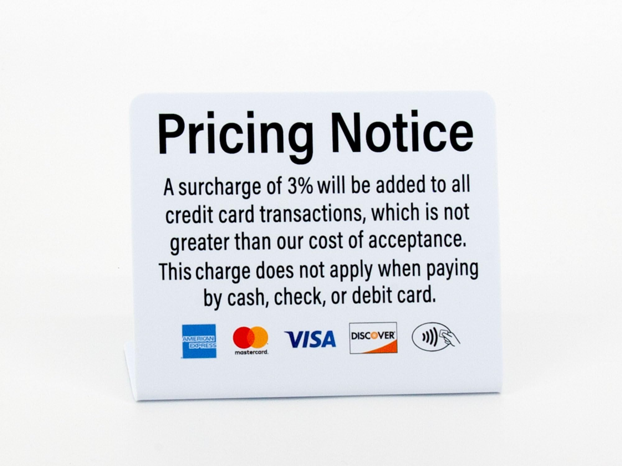 Snapklik.com : 3pk Pricing Notice Credit Card Payment Signs, 3% ...