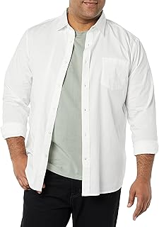 Amazon Essentials Men's Long-Sleeve Regular-fit Stretch Poplin Shirt