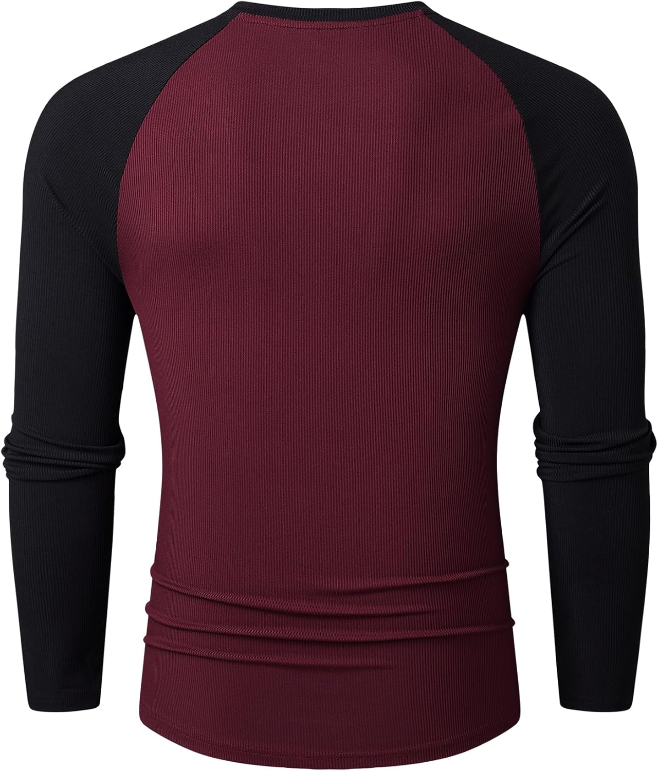 JMIERR Mens Long Sleeve Muscle T Shirts Casual V-Neck Longline Ribbed Tee Shirts - Image 9