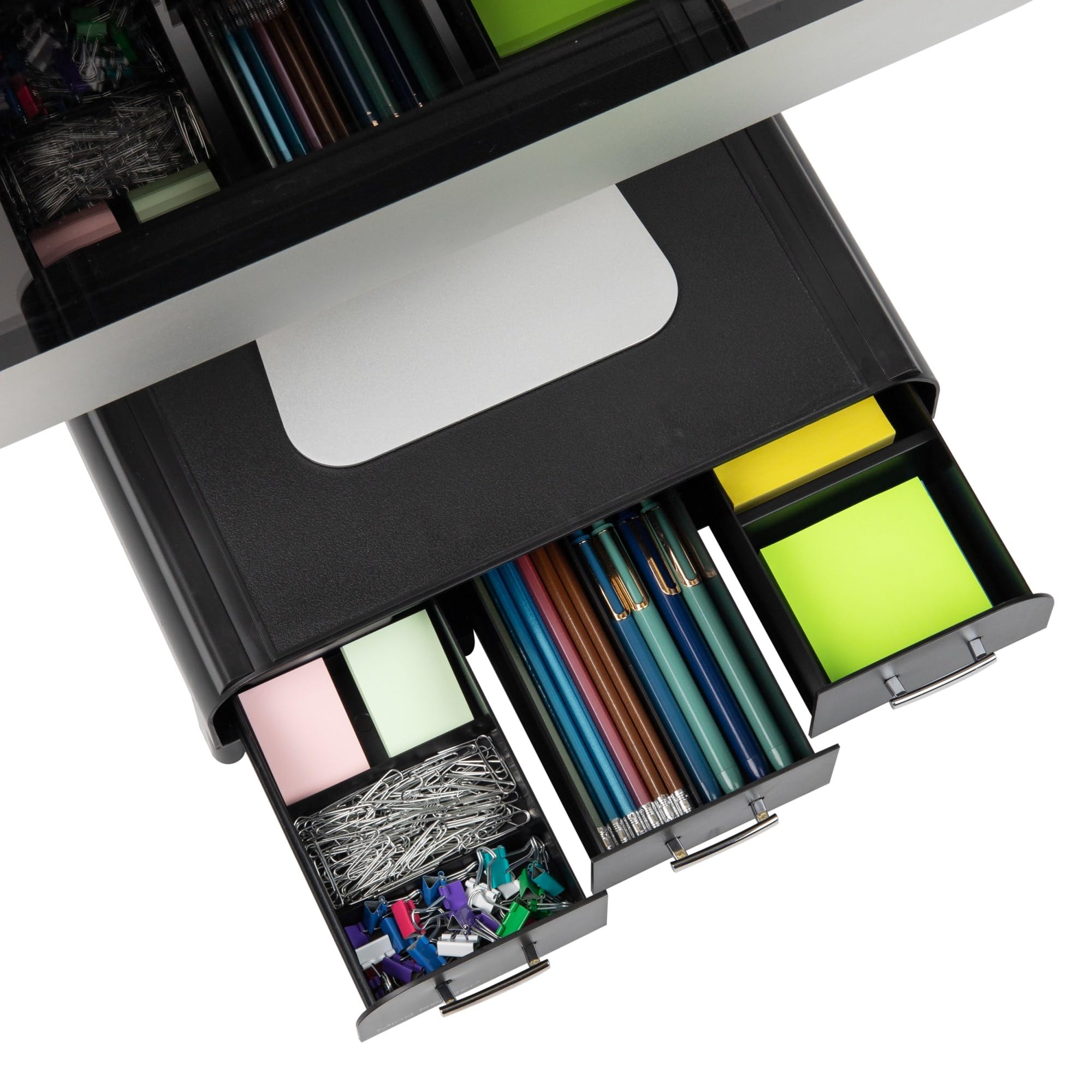 Support Moniteur Maille Métallique Mind Reader - Avec Tiroir Rangement - Noir - 50.8x29.2x14cm - Ergonomique Bureau