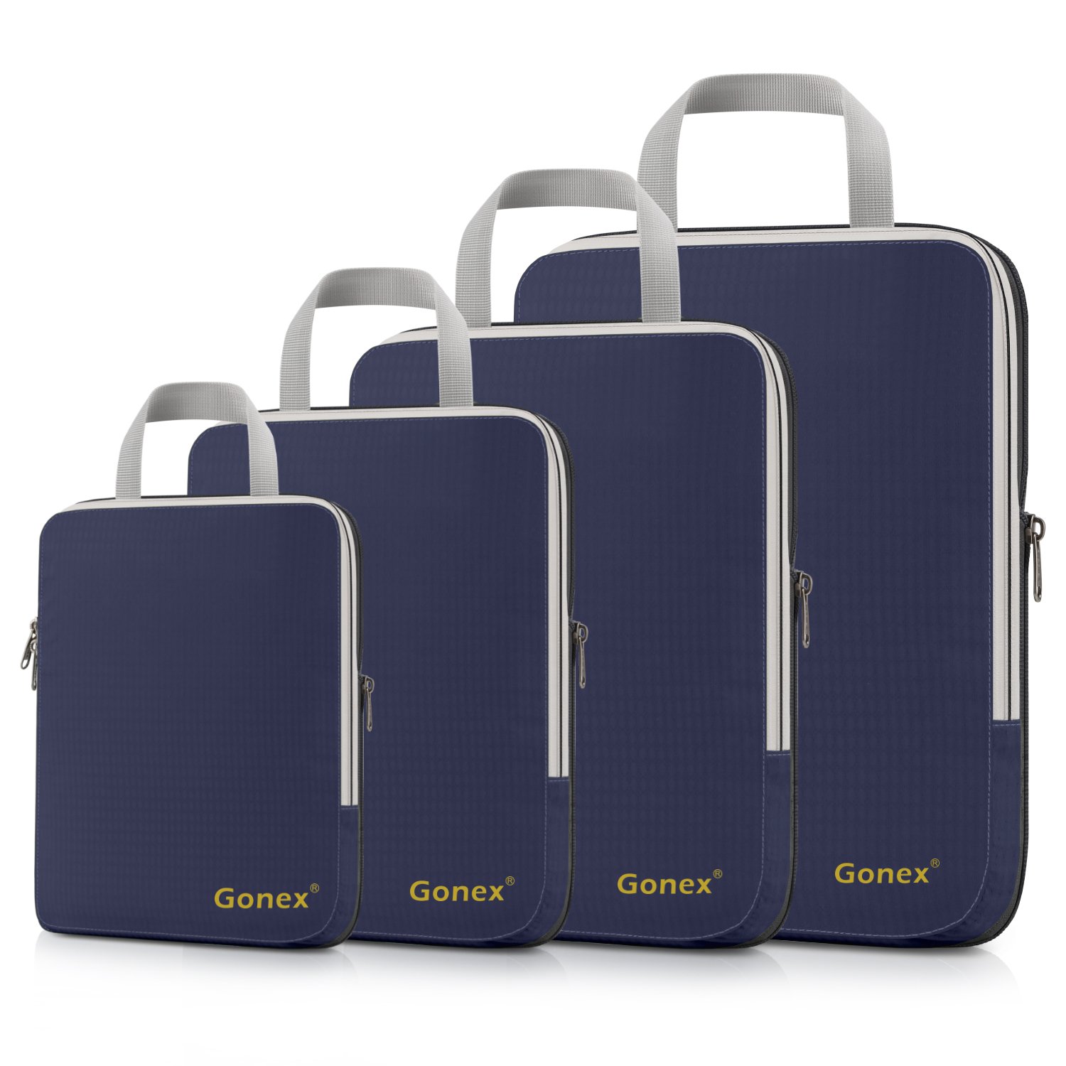 Gonex Rangement Valise Lot de 4 Packing Cubes Compression Organisateur de Voyage Organisateur Valise Sacs de...