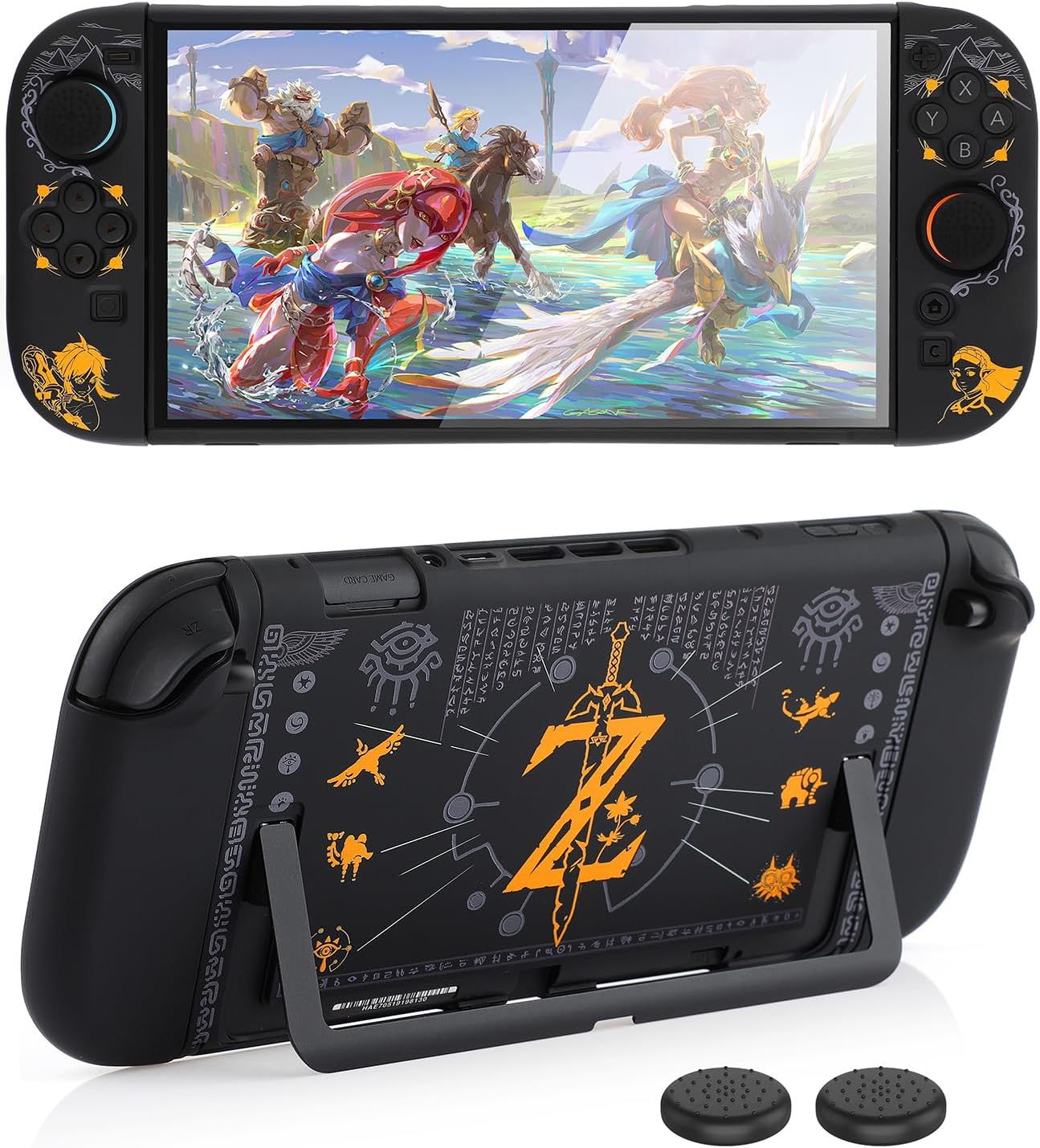 Dockable Case for Switch 2 (2025), Slim Hard PC Protective Shell, Detachable Joy-Con Cover, with 2 Thumb Grip Caps