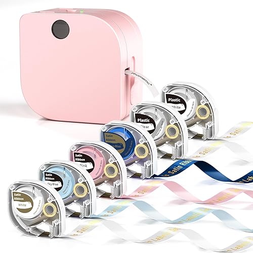 Phomemo Máquina etiquetadora con cinta, mini impresora de etiquetas Bluetooth, cortador integrado con múltiples iconos de plantilla, pequeña