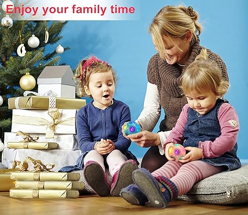 Miniatura 7 de Vdealen Bola mágica de rompecabezas de arcoíris, bola antiestrés, rompecabezas de cerebro, juguete para la ansiedad, fiesta de cumpleaños, Pascua,