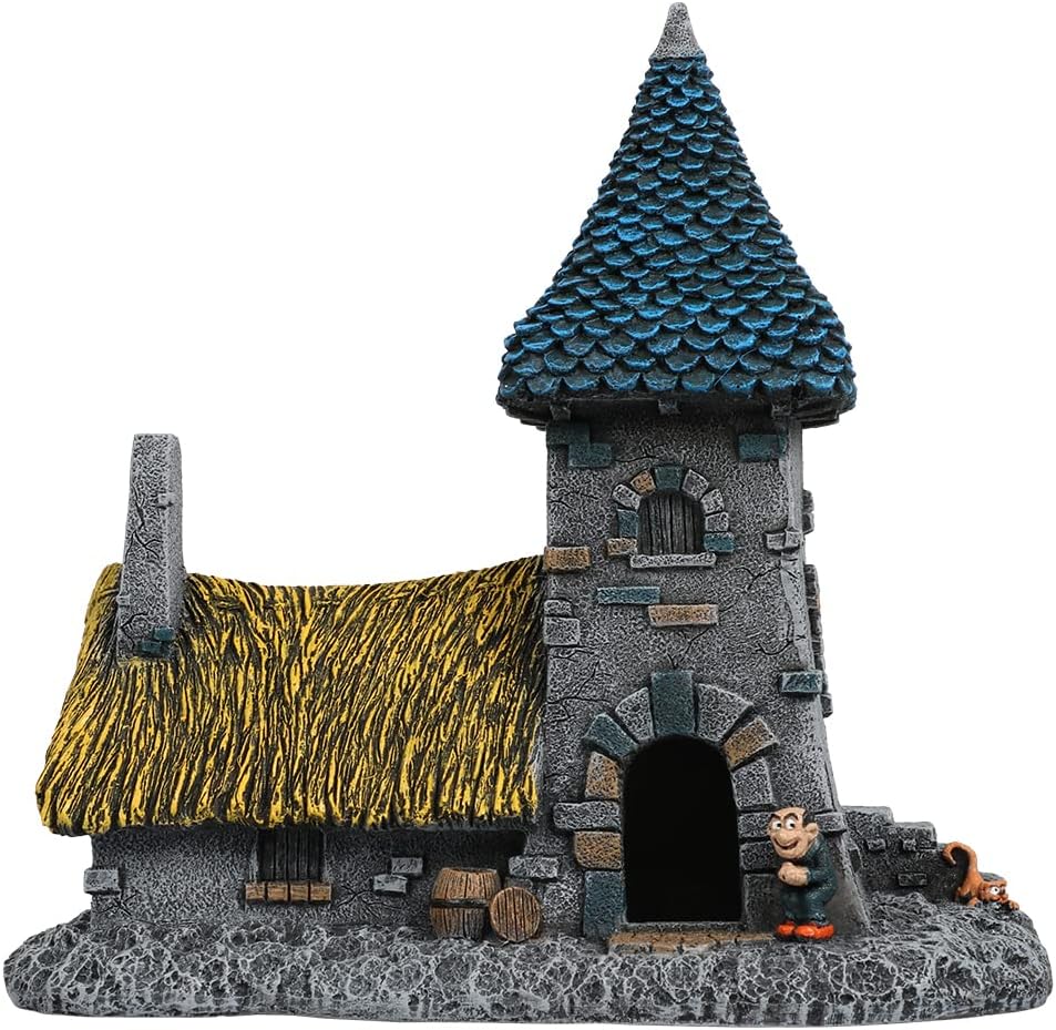 Aquadella, The Smurfs Forest House Gargamel, Highly Detailed and Made of Polyester Resin, Non-Toxic and pH Neutral, for Freshwater and Saltwater Aquariums