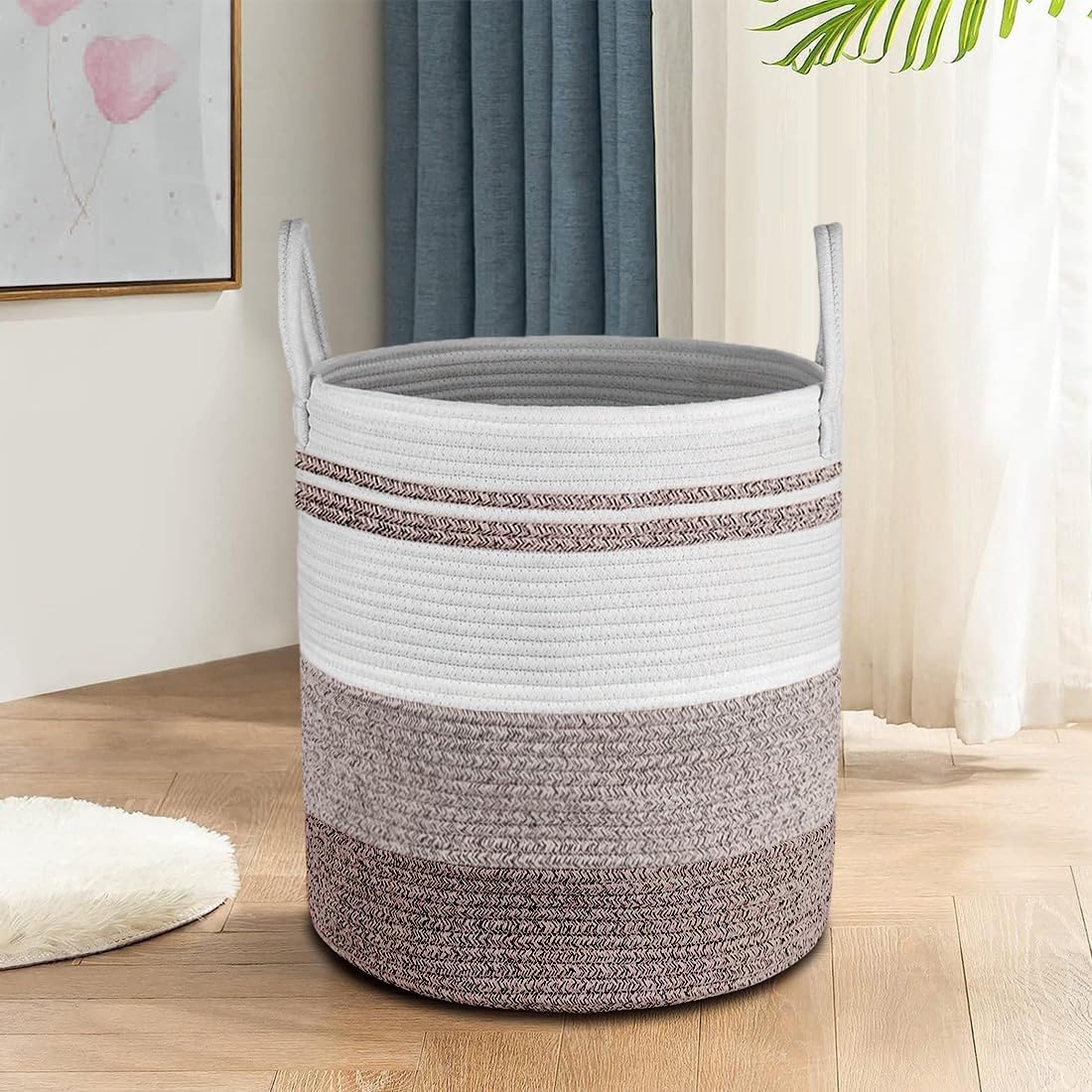 Cesta De Lavandería De Cuerda De Algodón, Cesto Para La Colada, Para