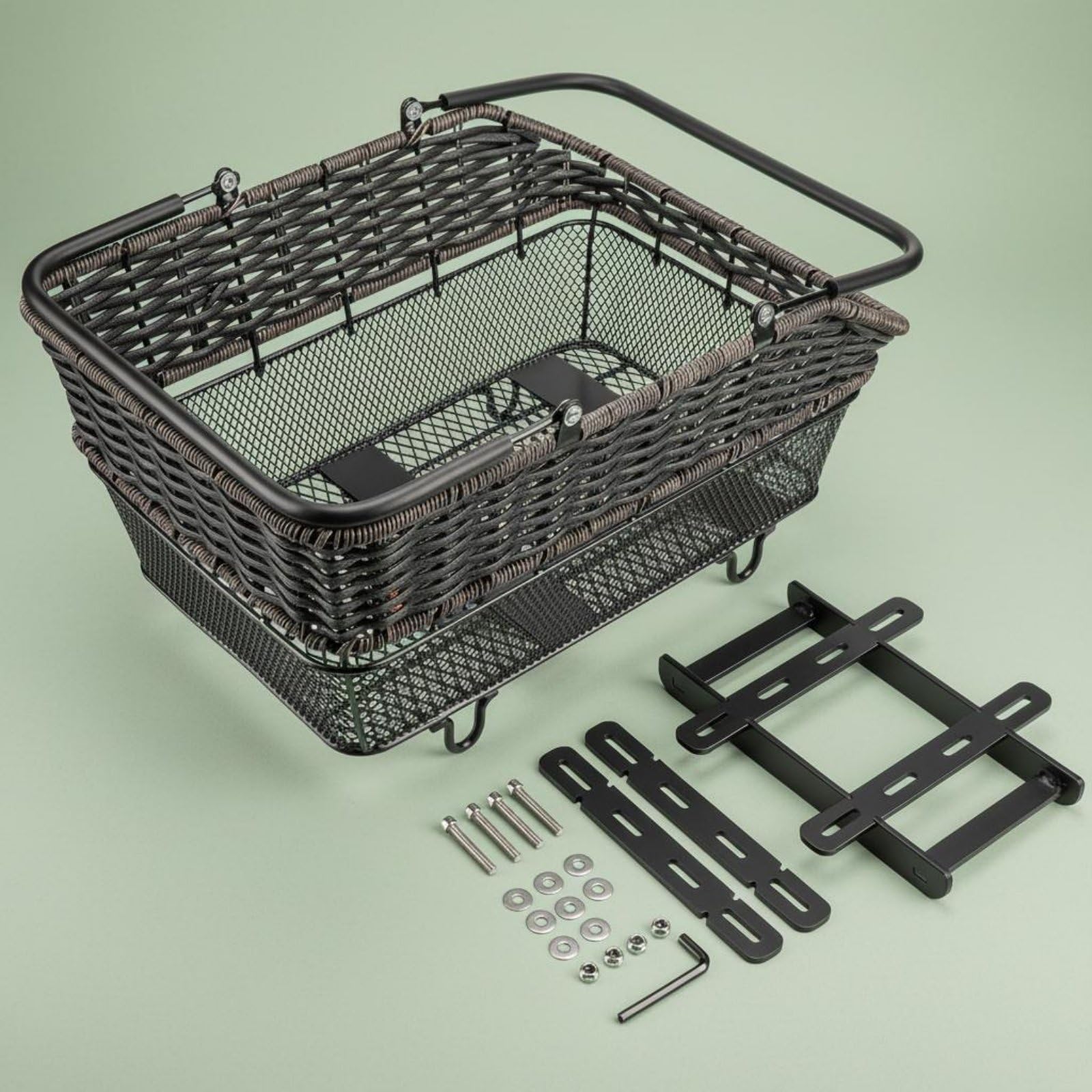 Cestino Bici Cestino Portapacchi Posteriore Bicicletta Cesta Portabagagli Copertura Impermeabile Protezione da Polvere Ferro Antiruggine Installazione