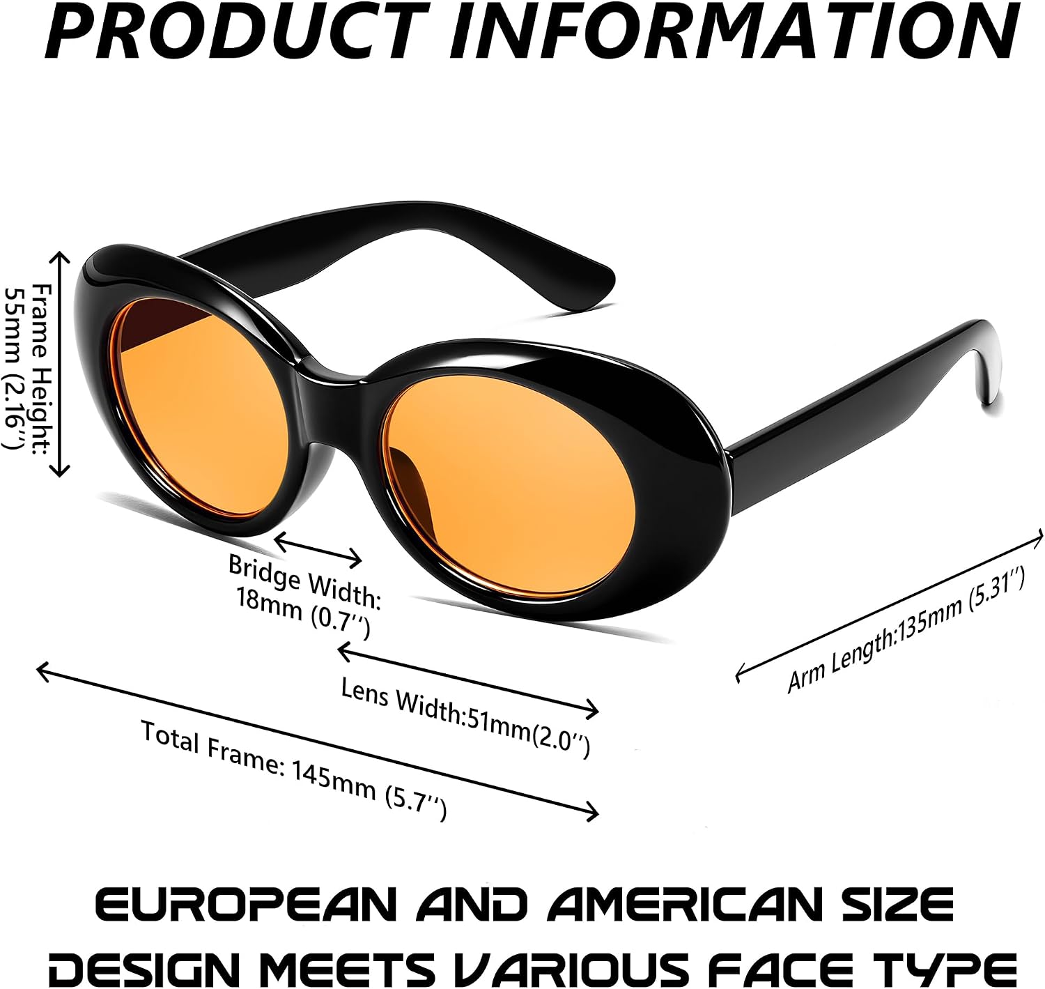 FEISEDY Sunglasses White Oval Clout Goggles for Women Men Retro Round Trendy Rimmed Clueless Costume Frame B2253