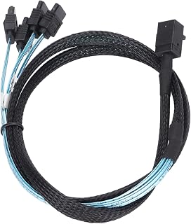 Mini SAS HD SFF-8643 36pin to 4 SATA 3.0 12gbps Cable, Hard Disk Connected to Motherboard SATA Port Adapter Cable
