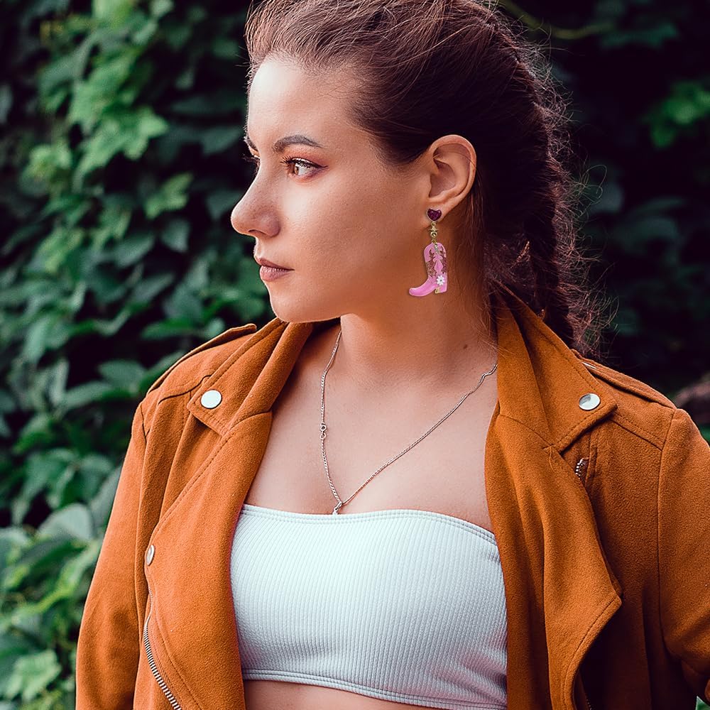 Valentines Heart Earrings for Women | Pink Heart Martini LOVE Rhinestone Earrings for Women | Jewelry Valentines Mothers Day Gifts - Image 3