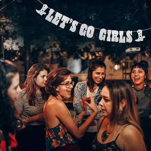 Miniatura 6 de Cartel con purpurina de Let's Go Girls, decoración de fiesta de último rodeo para vaquera occidental, fiesta de cumpleaños, despedida de soltera,