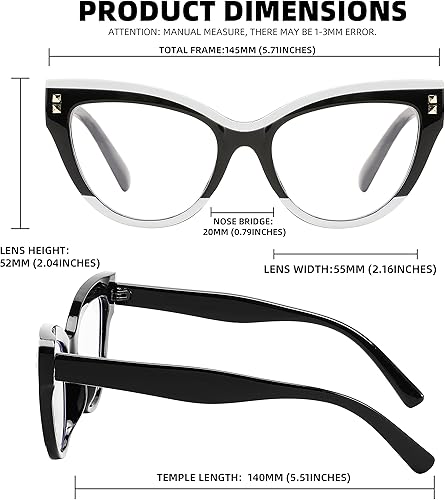 Miniatura 5 de FEISEDY Gafas de lectura de ojo de gato de gran tamaño para mujer, estilo vintage, bloqueo de luz azul, antifatiga ocular B2991