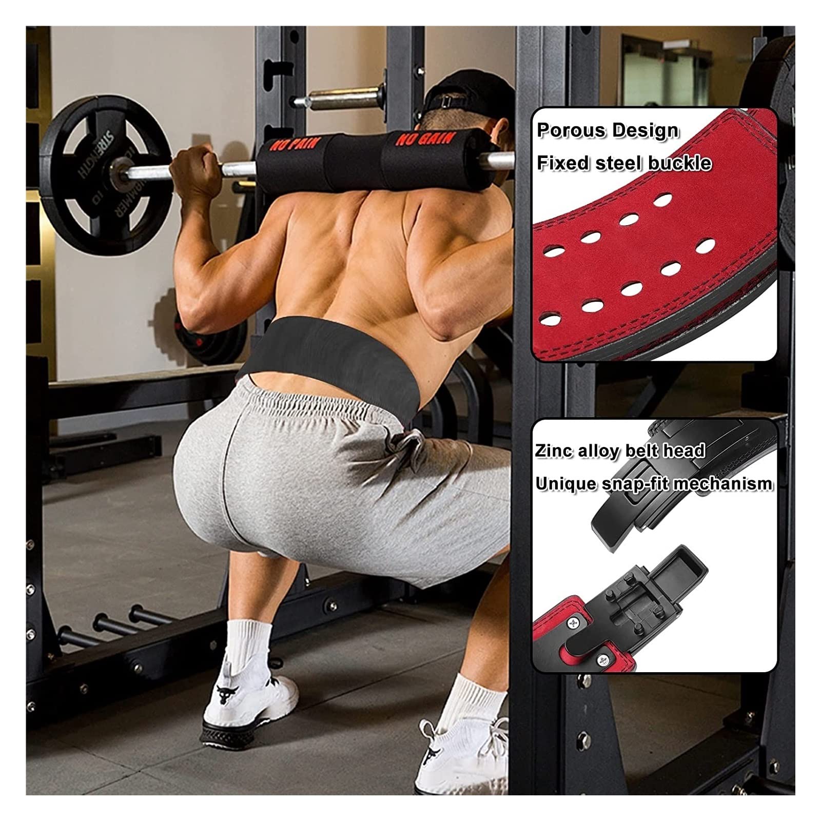 Gürtel für Gewichtheber 13 mm Lederhebel-Gewichthebergürtel, perfekt für Kniebeugen, Gewichte, für Männer und Frauen, Fitnesszubehör, Powerlifting-Gürtel, Kreuzheben, Bodybuilding