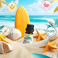 Vista 2 de SALUBRITO Set de aceites aromáticos de playa, aceites esenciales de verano para difusor, vela, fabricación de jabón, brisa playera, sal marina, isla