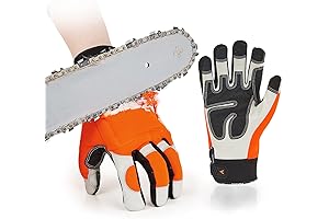 Schmitz Mitzz Cowhide and Canvas Chainsaw Gloves with Cut Protection