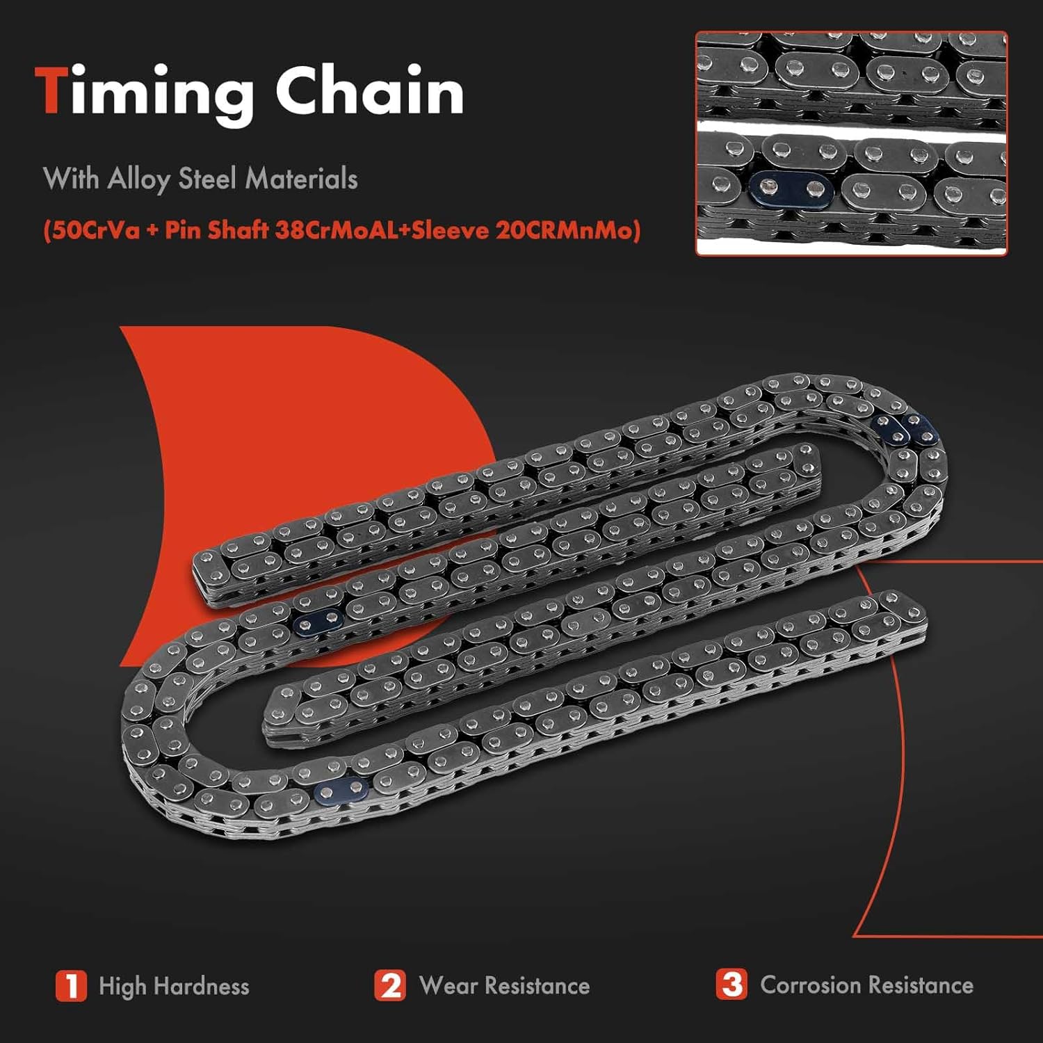 A-Premium Engine Timing Chain Kit W/Guide & Tensioner & VVT Sporcket [fits SOHC, 8Cyl 4.6L] Compatible with Ford Mustang 05-10, F-150, Explorer, Explorer Sport Trac & Mercury Mountaineer 2006-2010