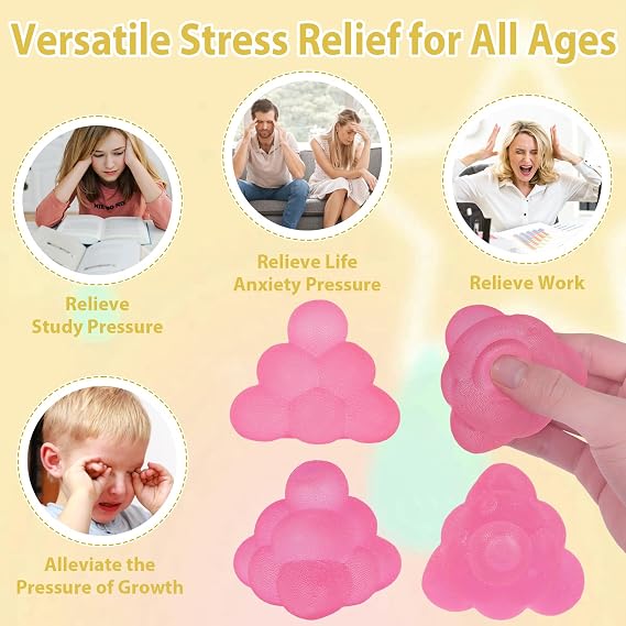 Frosted Triangle squishy cube Squishy Toy, 5cm Triangle Stress Cube Fidget Toy for Anxiety Relief and Focus, Soft Sensory Squishy Toys for Kids Youth Adults, Portable Squishy Ball(Pink)