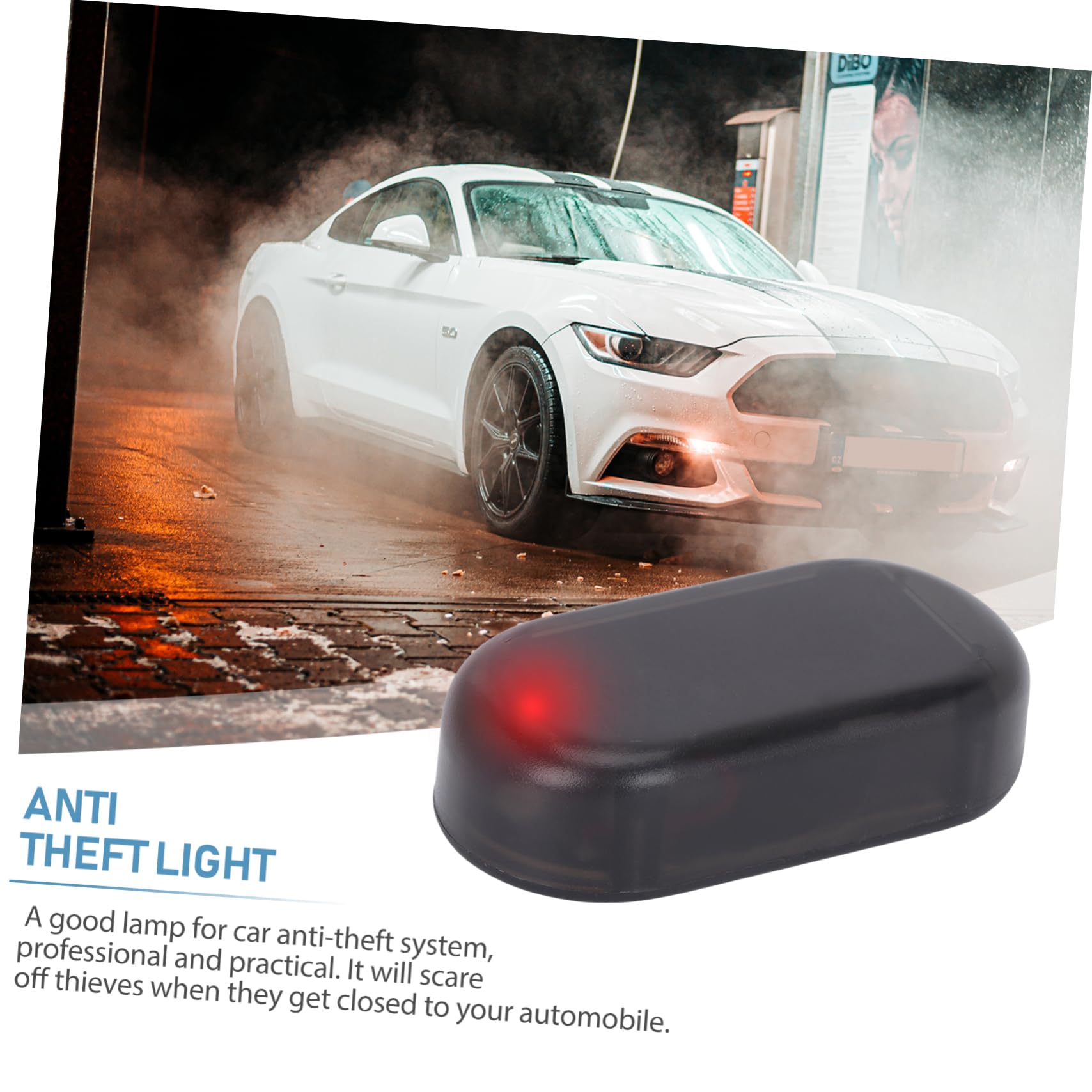 VINTORKY 4 Pcs Sun Warning Light Flashing Alarm Light LED Flash Lights Car Security System Car Alarm Light Security Light Car Inside Light Car Exhaust Sound Booster Car Lamp Plastic Black