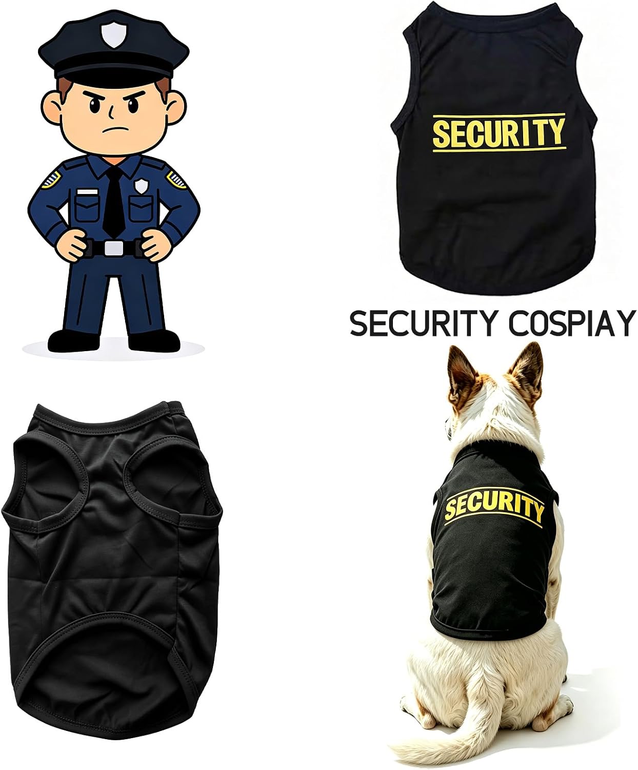 Dog Security Shirt,Pet Summer Soft Cotton Clothes,Halloween Costume for Dog image 3