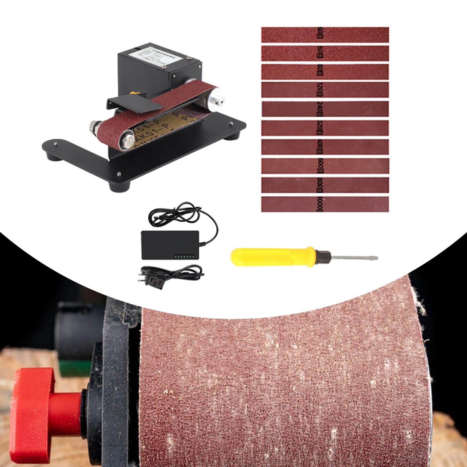 Baoblaze Grinder Belt Sander Electric Bench Grinding Simple to Use Professional Adjustable Sanding Polishing Machine for Metal Working