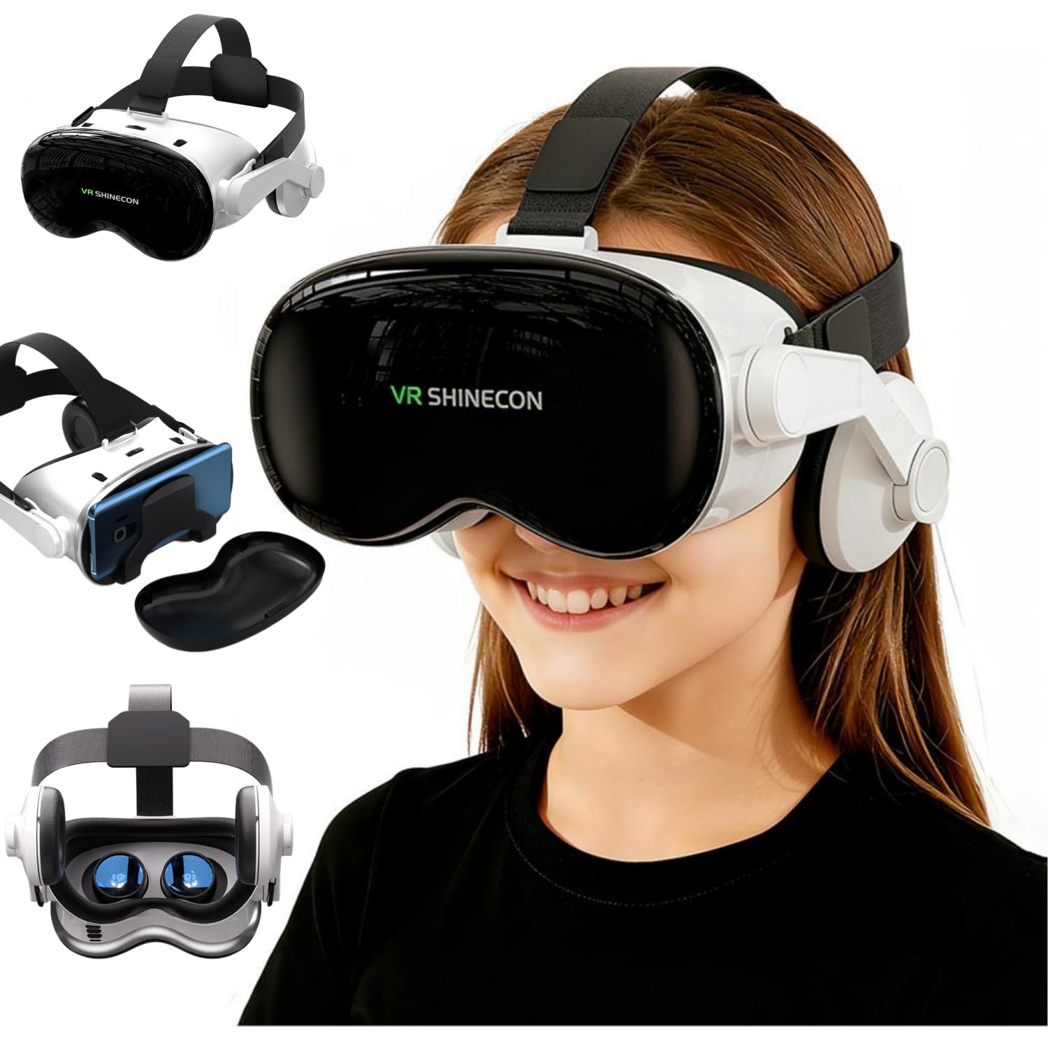 Auriculares de realidad virtual, gafas de realidad virtual 3D para iPhone 17, 16, 15, 14, 13, 12, 11 Pro X XR SE, Samsung Galaxy S24, S23, S22 Edge, gafas de realidad virtual con auriculares