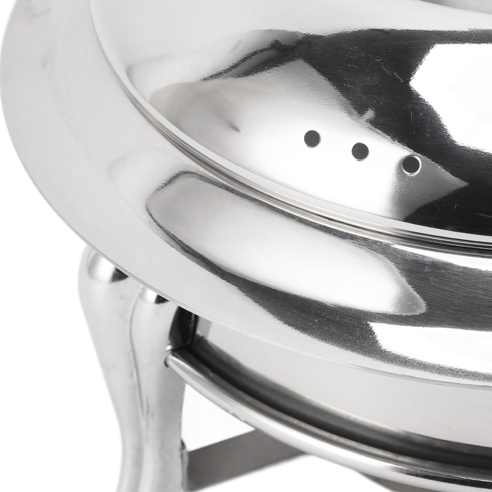 Juego de Buffet para Chafing Dish, Calentador de Buffet Redondo Portátil con Tapa, Calentador de Comida de Catering de Acero Inoxidable para Fiestas, Bodas, Cumpleaños (22cm)