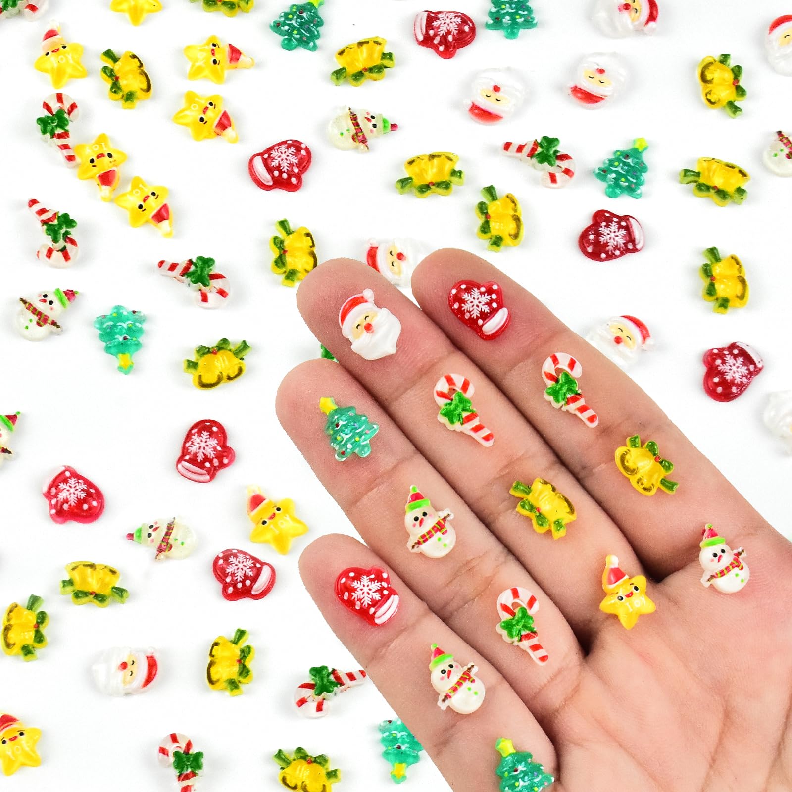 200 Pieces Tiny Christmas Decor for Dollhouse Micro Resin Decor for DIY Crafts Mini Things for Fairy Garden Micro Landscaping Decoration