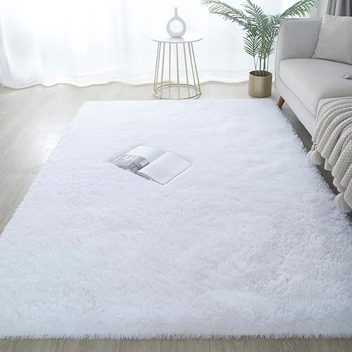 Miniatura 1 de Alfombra de área Shag de 4 x 6 pies, suave, rectangular, para interiores, alfombra moderna de lujo, alfombra de felpa para sala de estar, decoración