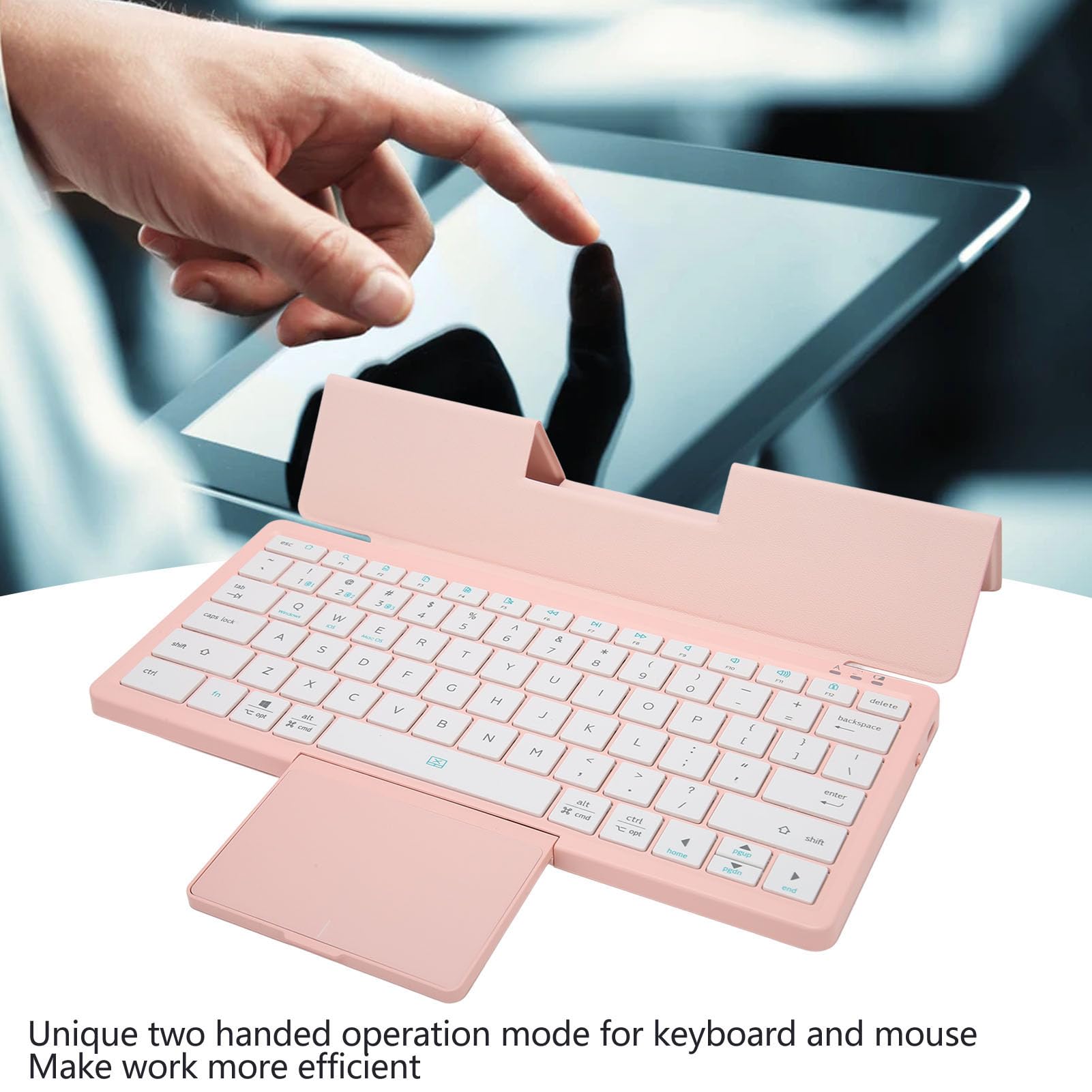 Teclado Bluetooth con Funda y Trackpad, 78 Teclas (Pink Purple)