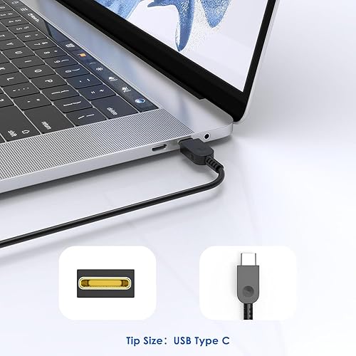 Miniatura 3 de 65W 45 USB C Cargador de repuesto para Lenovo ThinkPadYogaChromebookIdeaPad Yoga Tipo C Cable de alimentación para portátil