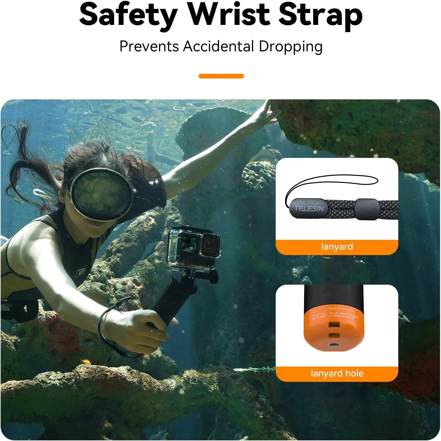 Action Pro Floating Hand Grip For GoPro Hero | Waterproof Monopod Handle For Action Cameras | Underwater Diving Stick Accessory | Buy Now With Express International Delivery