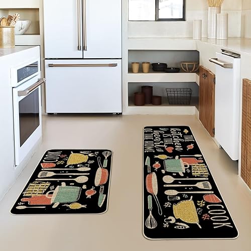 Miniatura 9 de Artoid Mode The Kitchen is The Heart of The Home - Juego de 2 tapetes de cocina de temporada tapetes de perfil bajo para fiestas de vacaciones para
