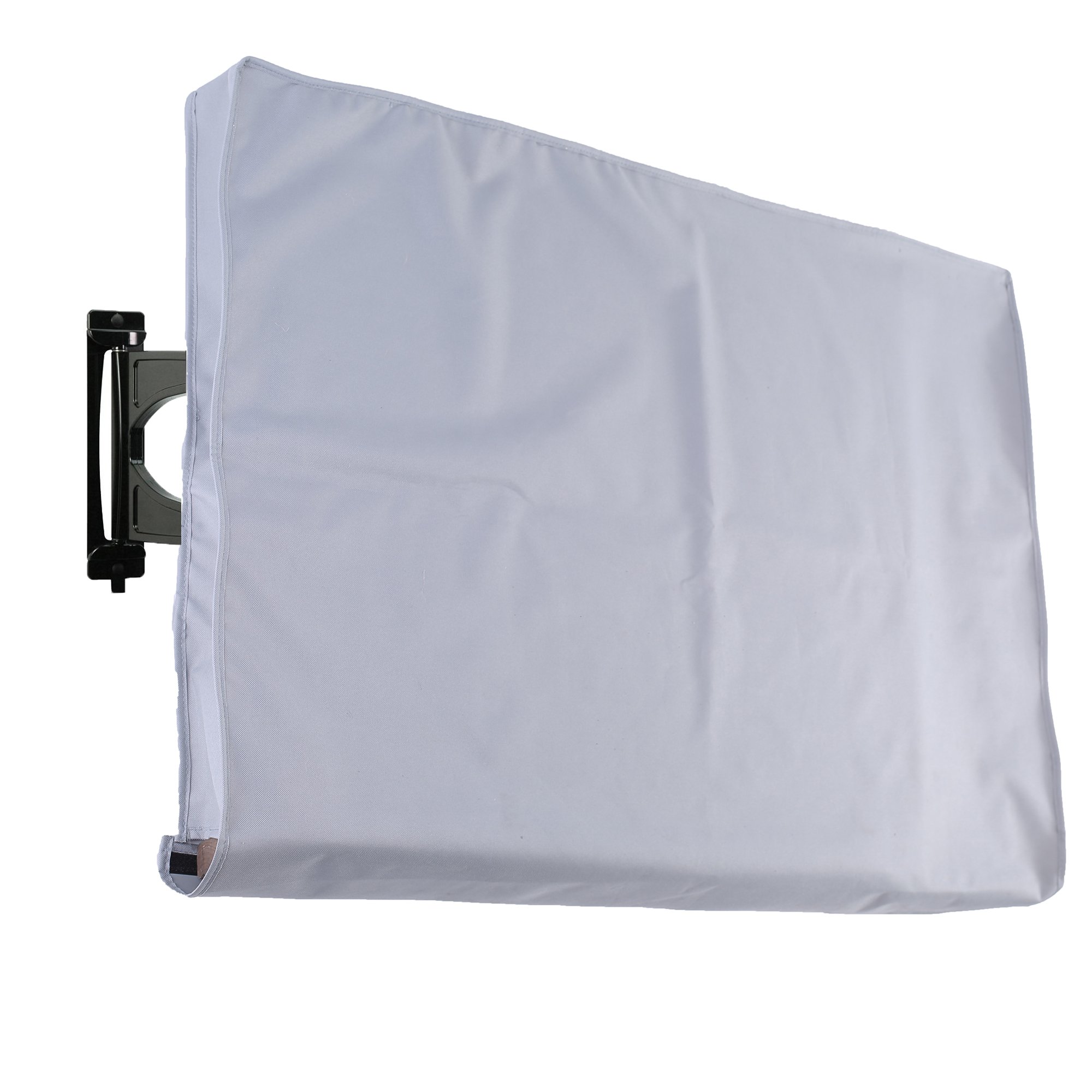 Outdoor TV Cover for 55'' - 58'' Gray Weatherproof Outside TV Protector LCD LED Plasma Television with Remote Controller Storage Pocket and Compatible with Most Wall and Starndard Mounts