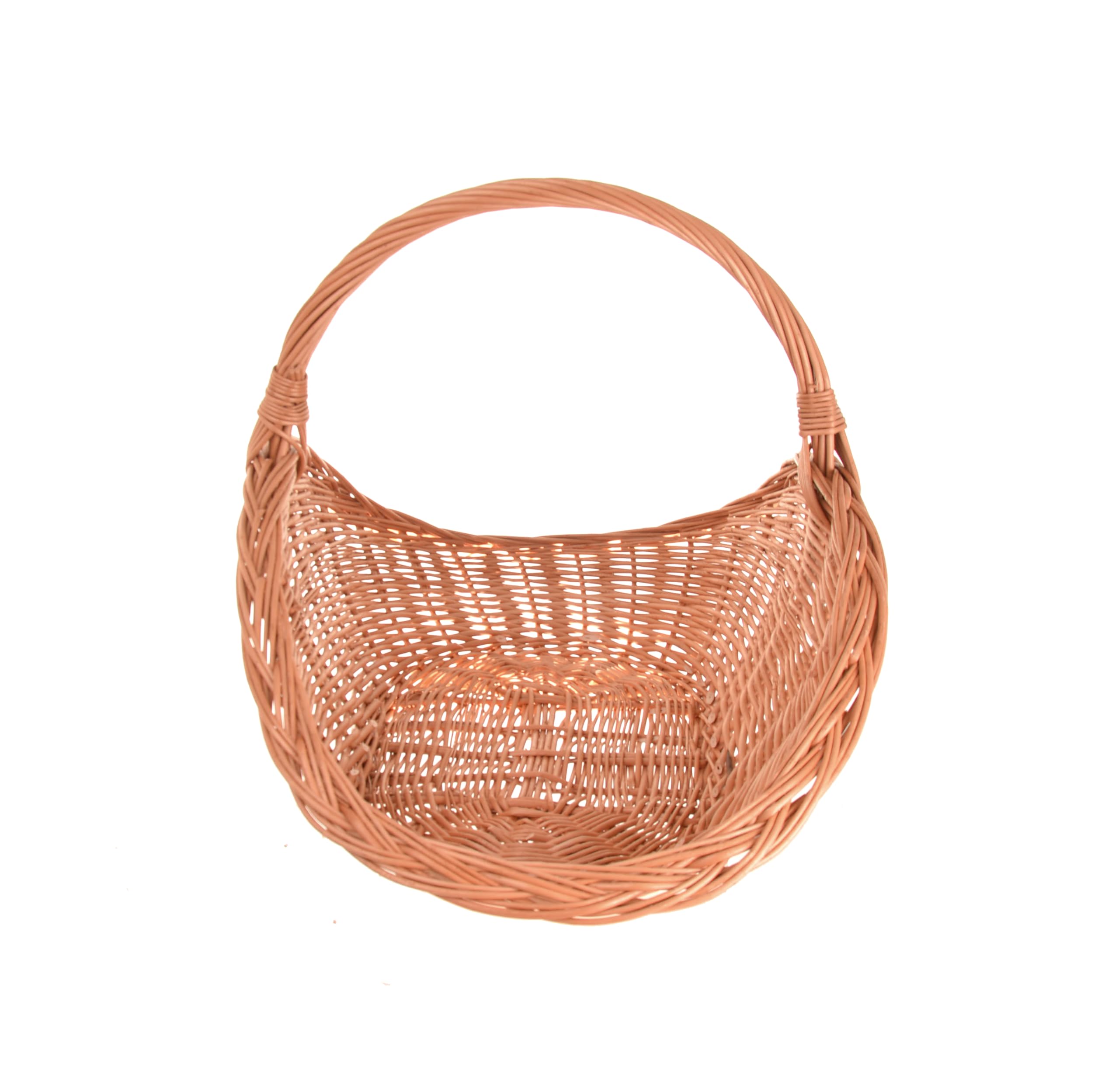 Aqbau Haardhoutmand van wilgentenen, handgemaakte houten & decoratieve manden met handvat, natuurlijk haard, brandhoutmand, universeel voor brandhout, plafond, tijdschriften (L - 65 x 35 cm